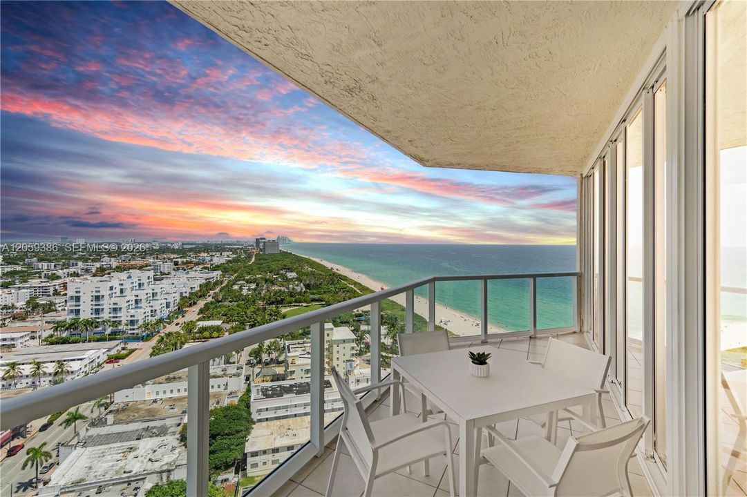 One of 2 balconies