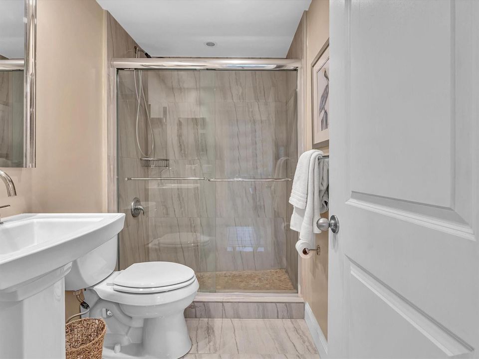 Glass doors in shower