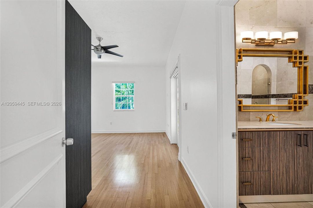 Bedroom #1 - Second Floor - Primary Bedroom,Wood Floor, Walk-in Closet - Ensuite Bathroom and private balcony / terrace