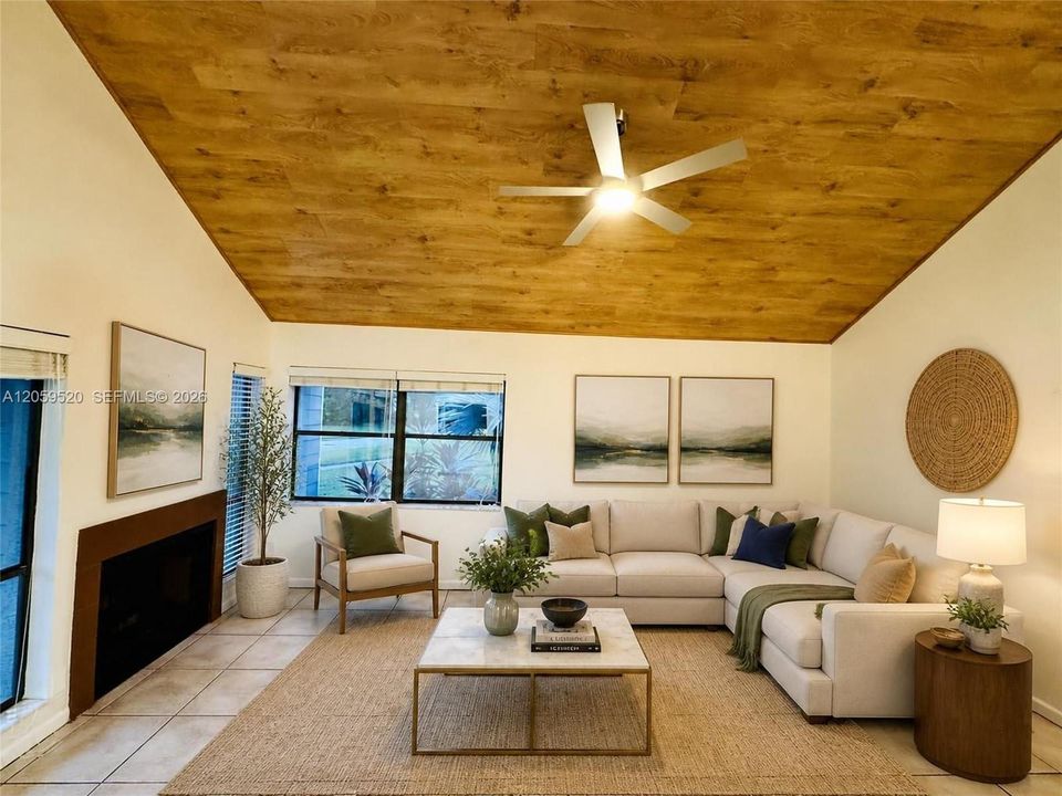 Living Room virtually staged