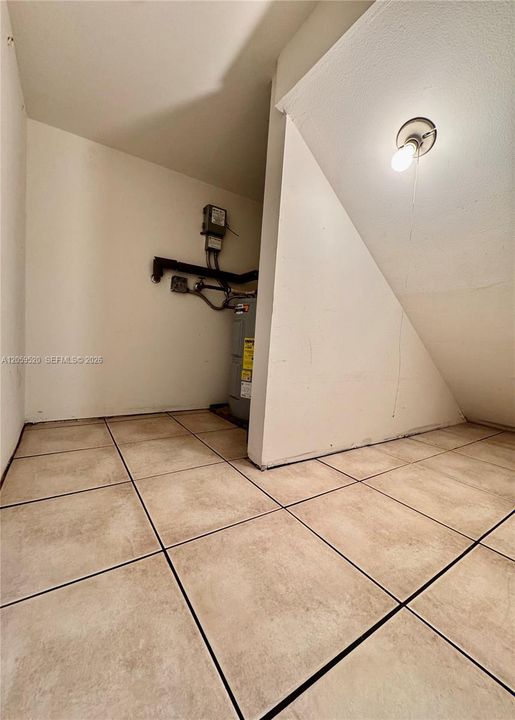 Massive storage space under the stairs