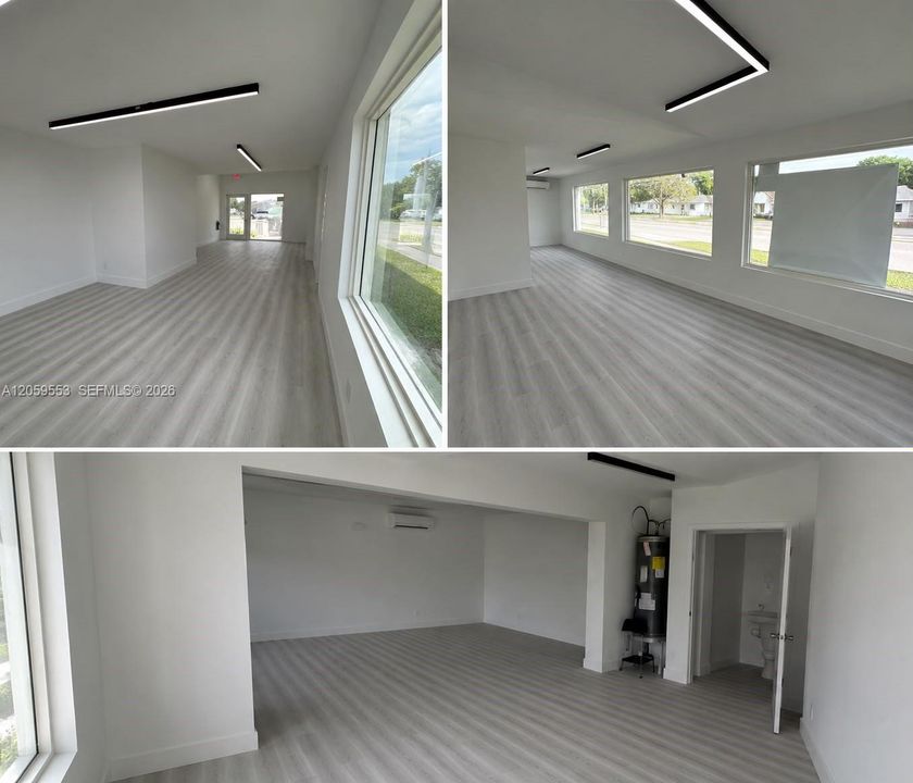 Private office area with contemporary finishes and storage.