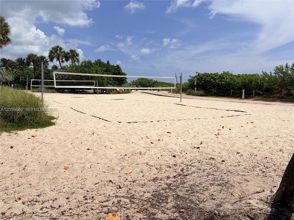 Beach Volleyball directly across Collins Av