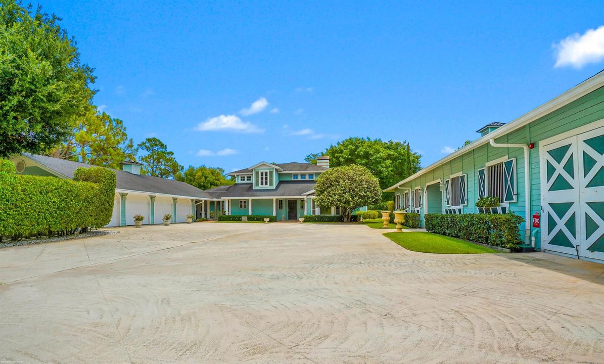 View of House, Barn 7 & Garages