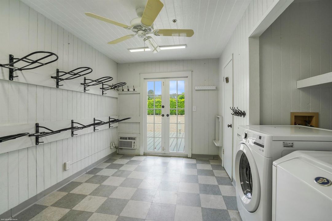 Tack room with laundry