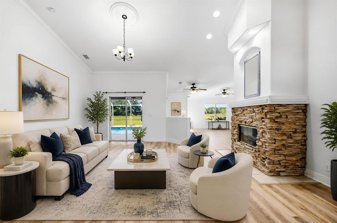 Living Room W/ Fireplace