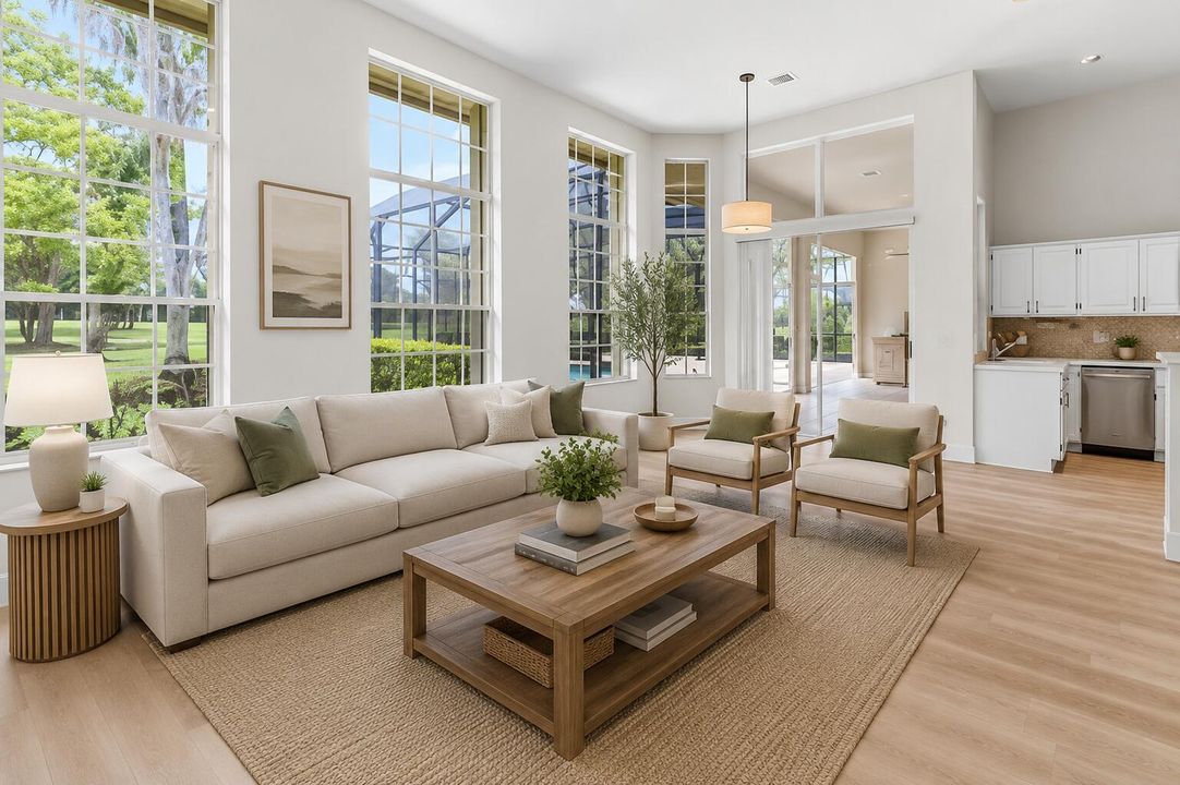Living room off kitchen