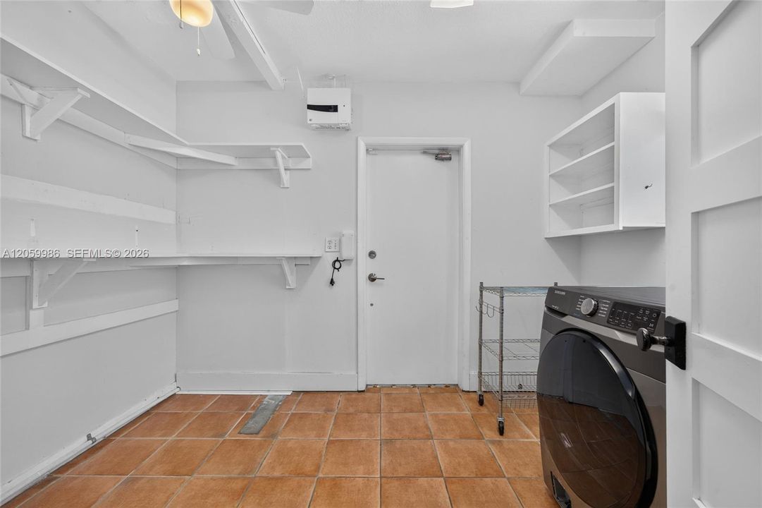 Laundry room with extra storage space