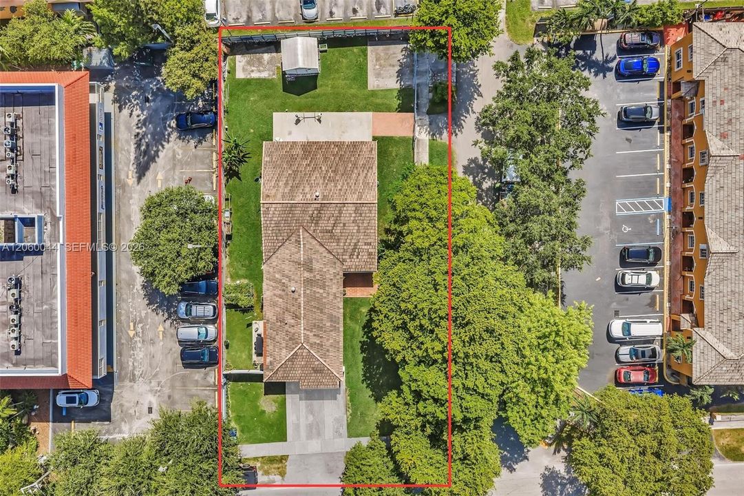 Corner property outlined.