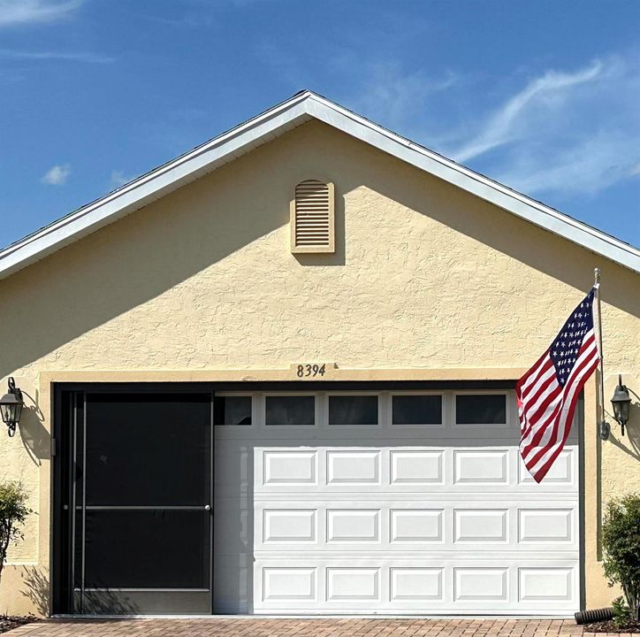 Screened-in garage door