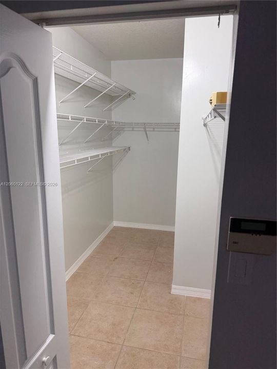 Walk in master closet