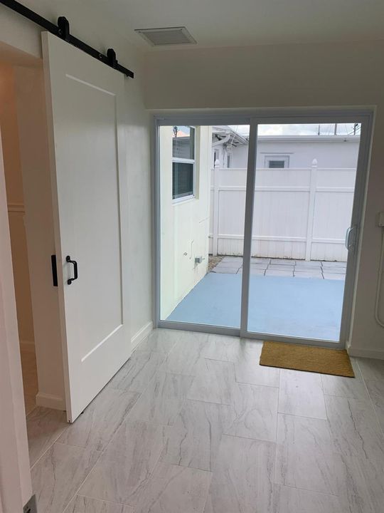 Sliding door to back