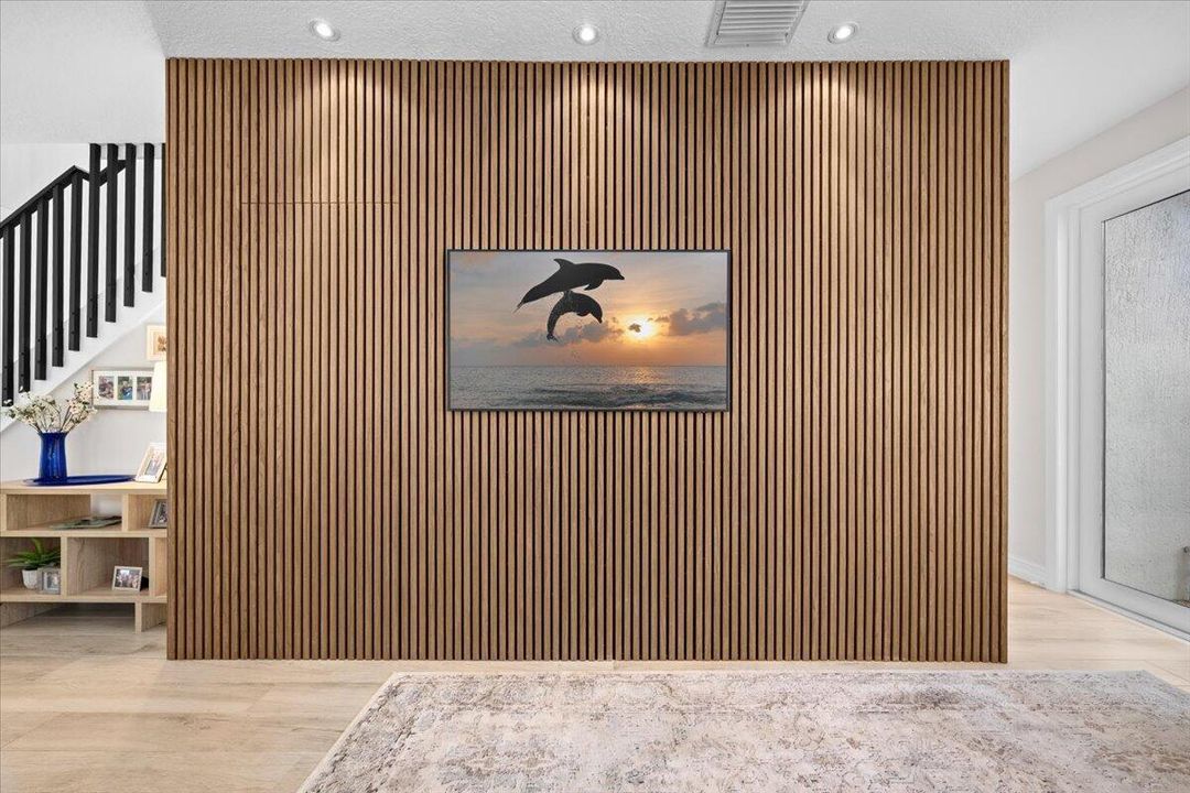 Textured ENtertainment Wall