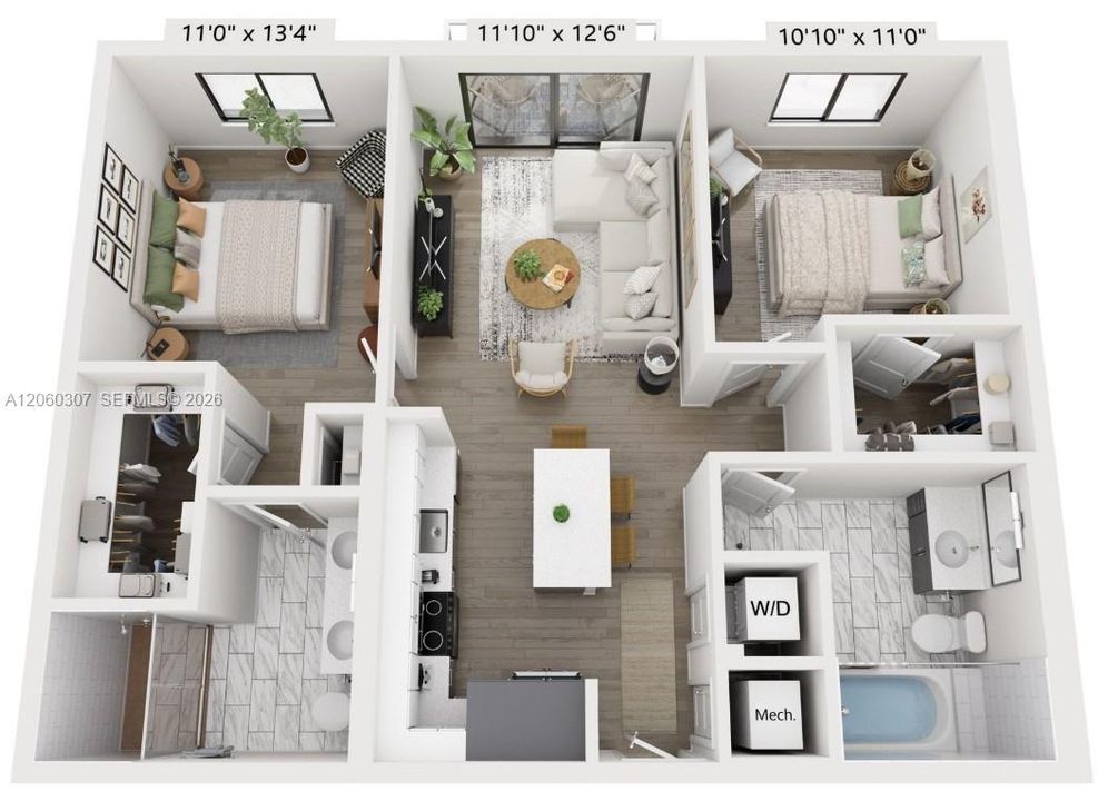 For Rent: $3,280 (2 beds, 2 baths, 994 Square Feet)