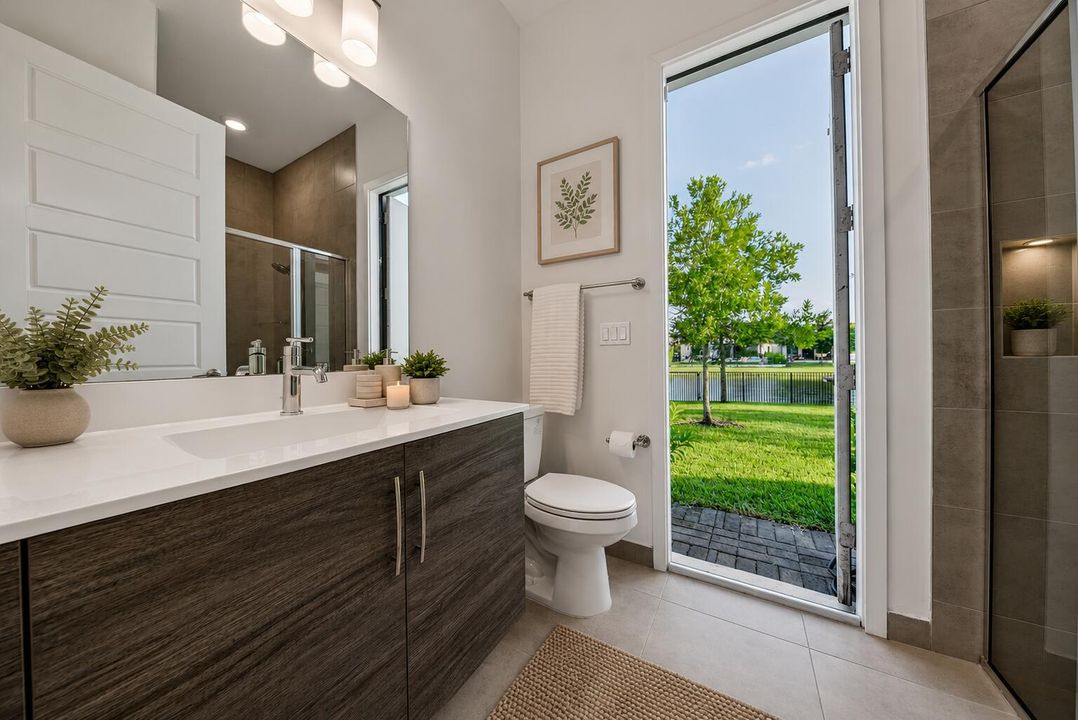 Cabana Bath with Door Open