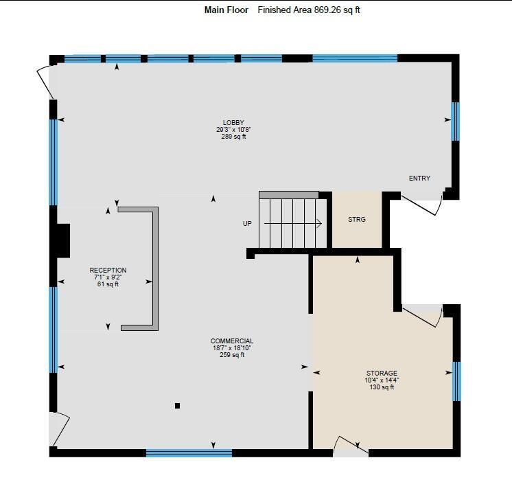 1 MAIN FLOOR 869.26 SF