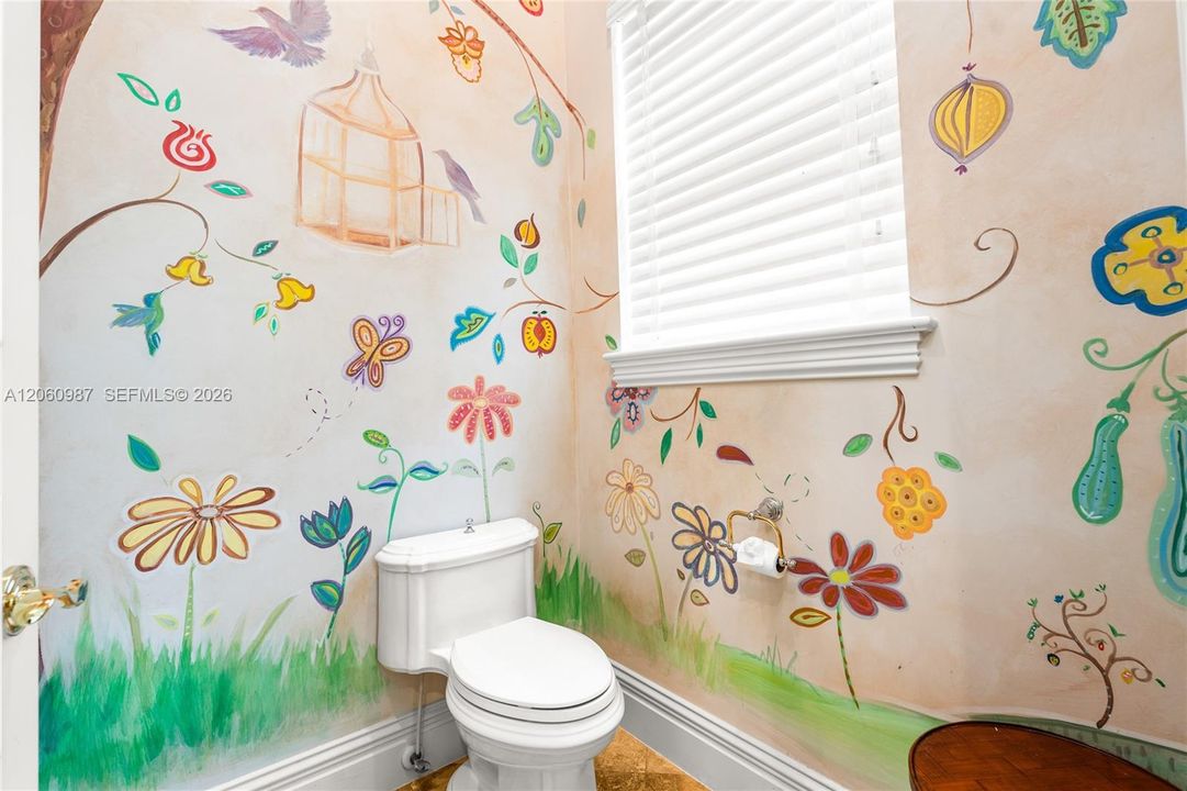 Primary bathroom with custom mural