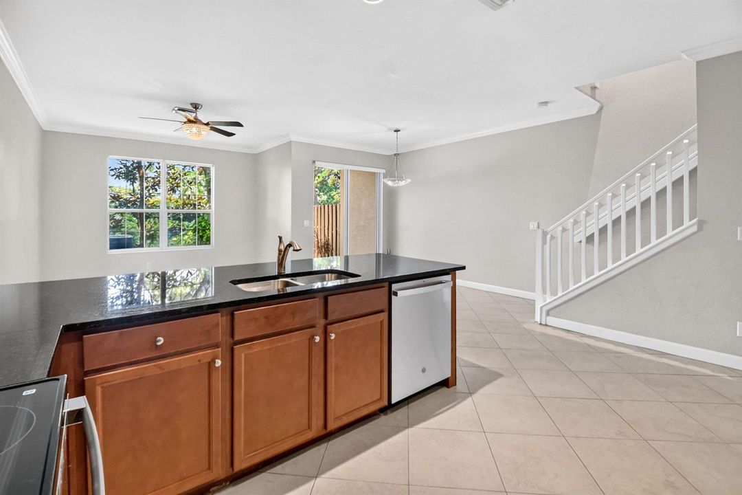 Kitchen Overlooks Living/Dining Area
