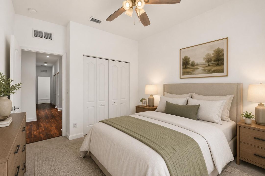 Virtually Staged Primary Bedroom