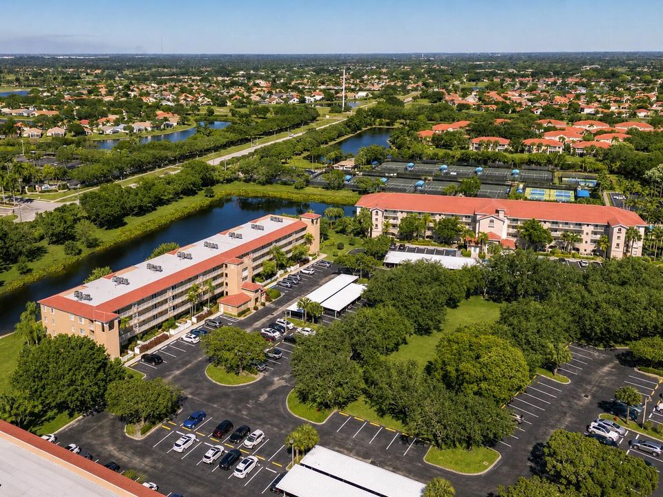 Building & Lake Aerial
