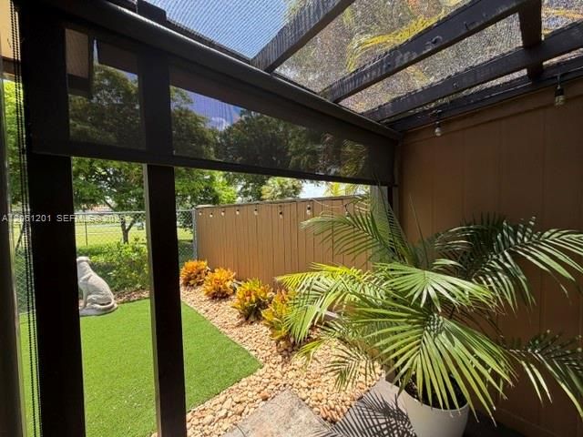 Back yard, screened area