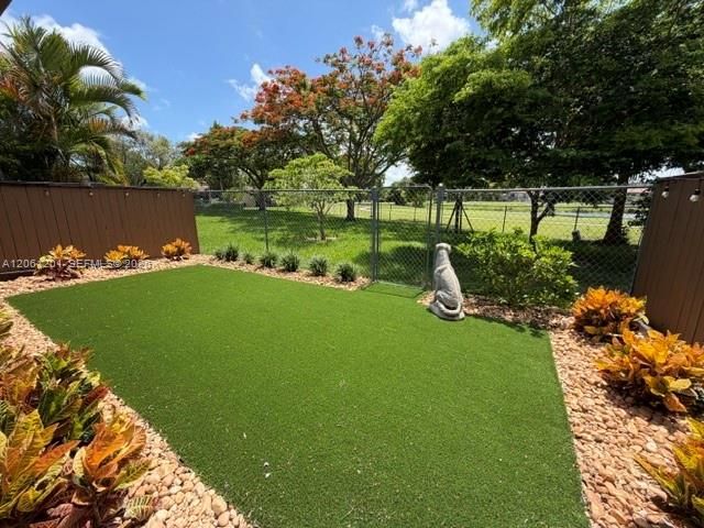 Turf back yard.