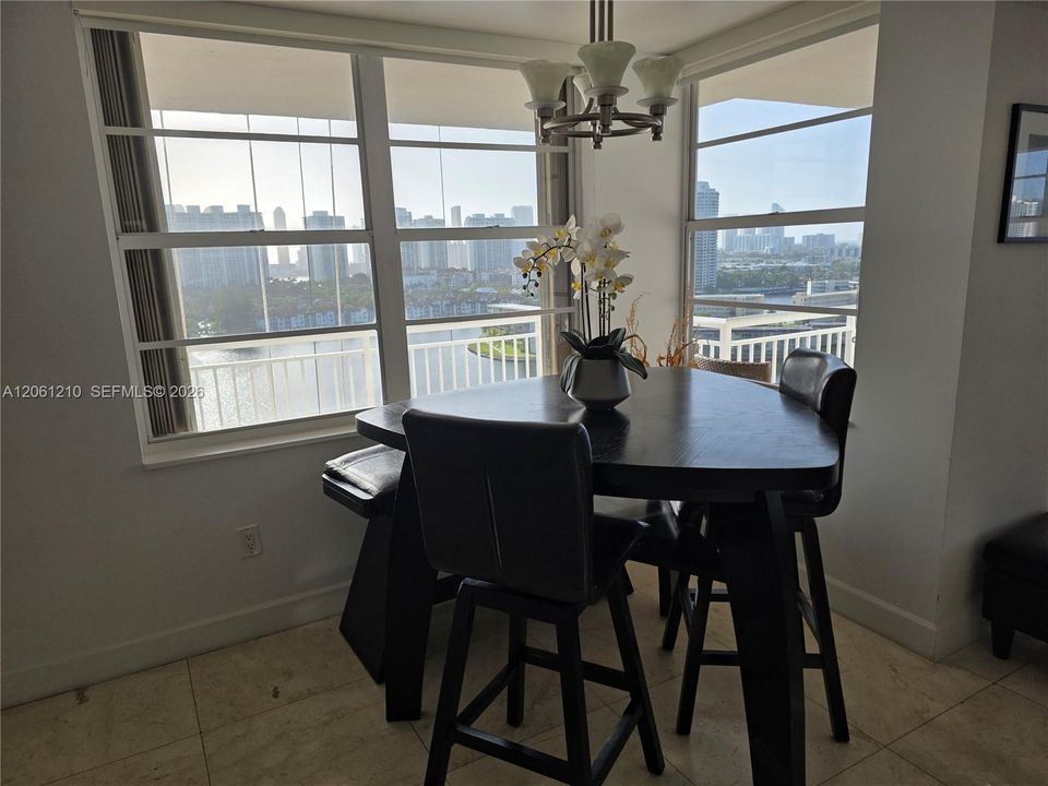 Dining with views from table
