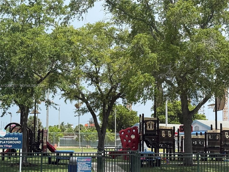 Children’s park across the street from building