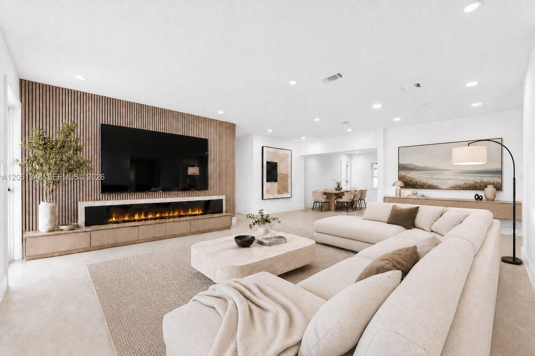 Virtually staged family/living room