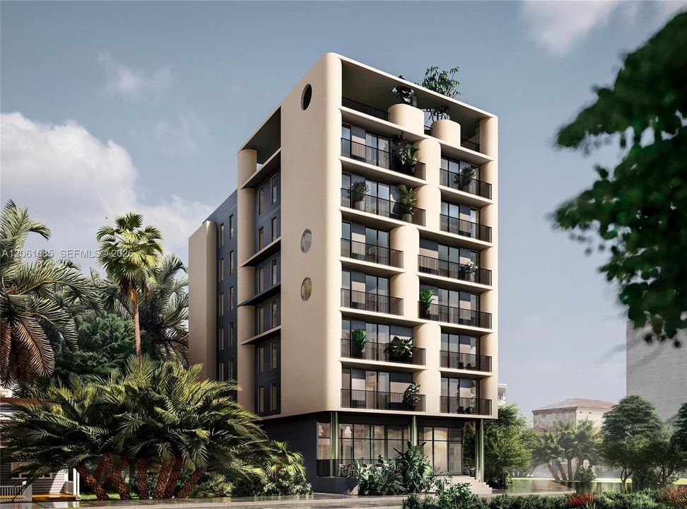 Rendering of 45 unit 7 story proposed development