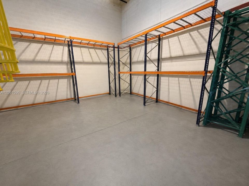 Warehouse with installed storage racks