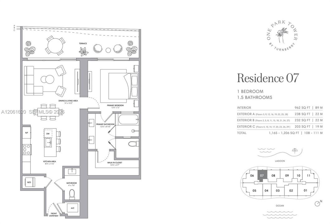 В аренду: $5,900 (1 спален, 1 ванн, 962 Квадратных фут)