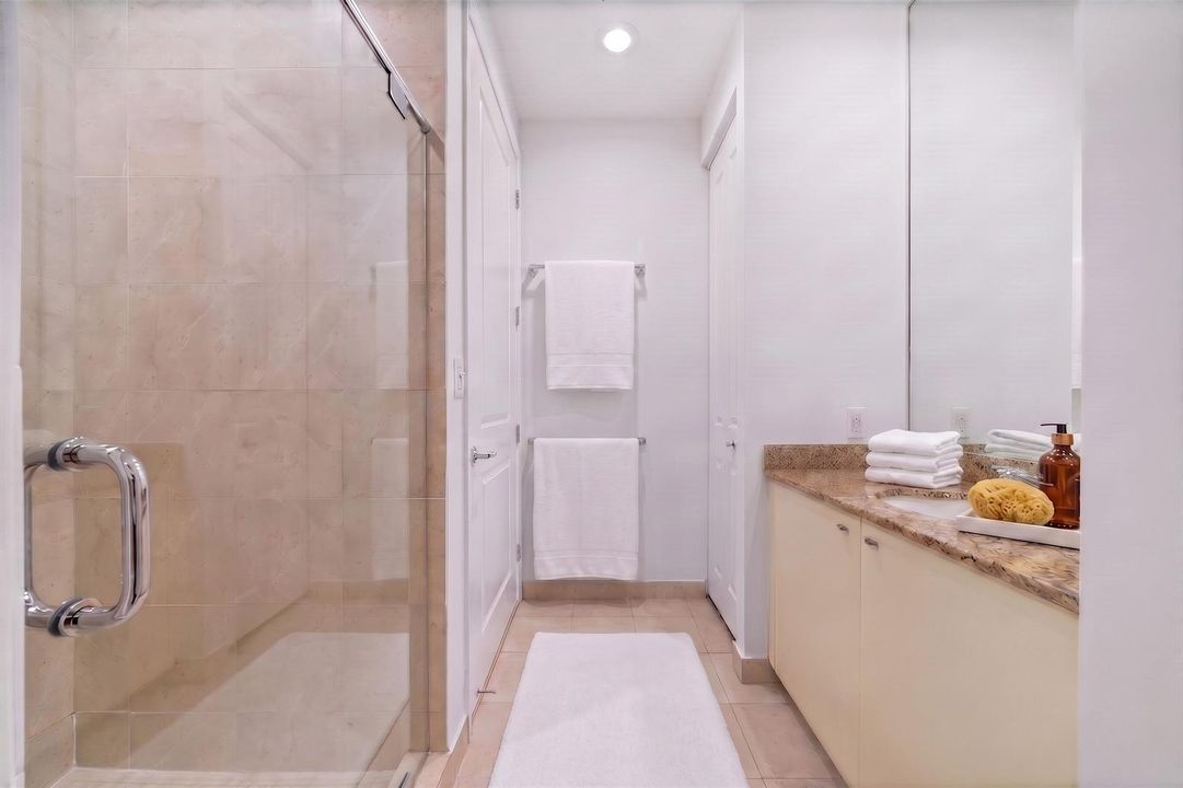 Granite Vanity & Walk-In Shower