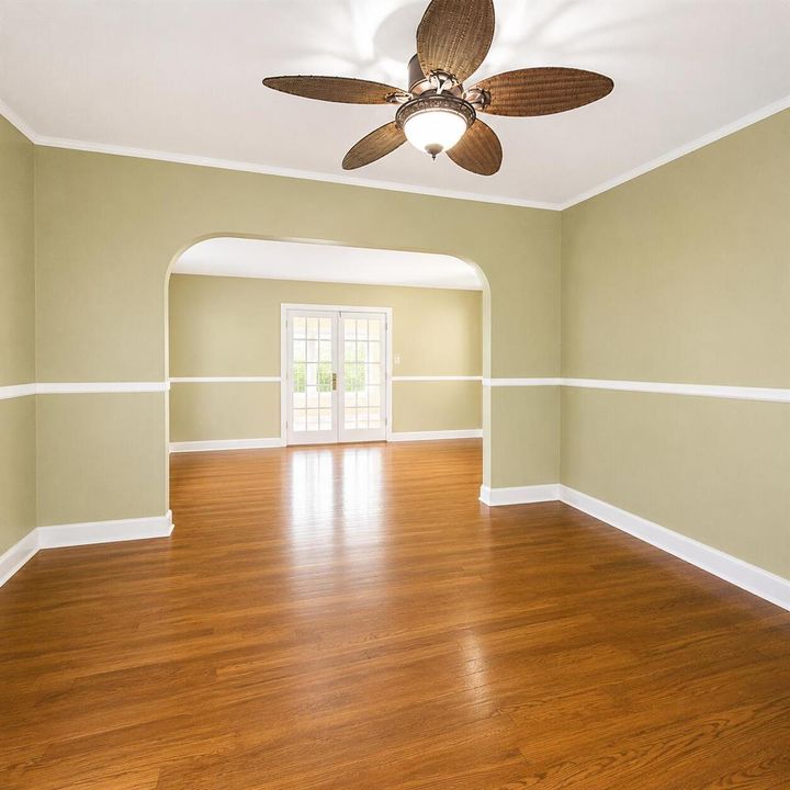 view from dining room into living room
