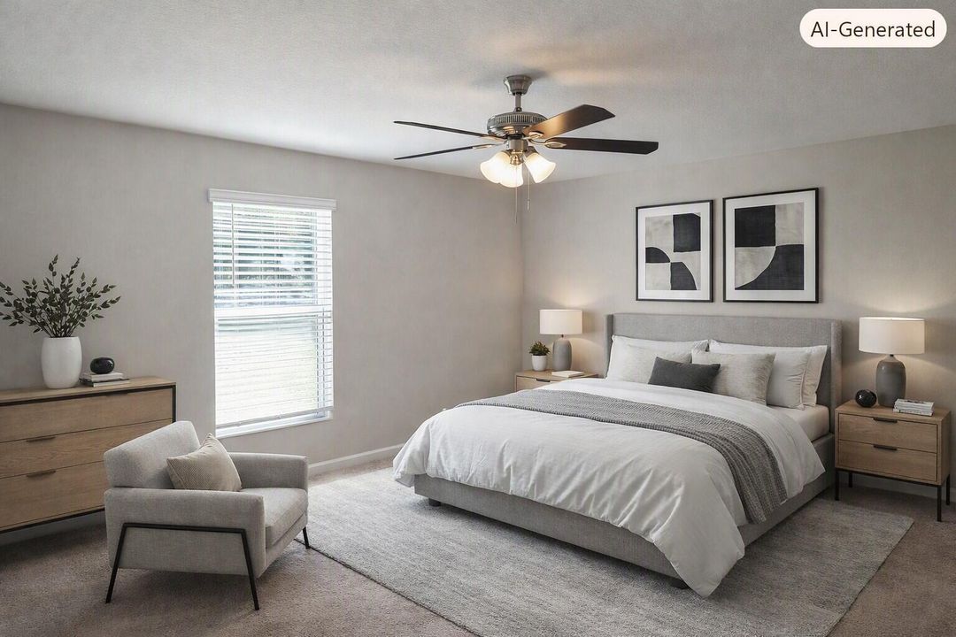 Master bedroom virtual staging