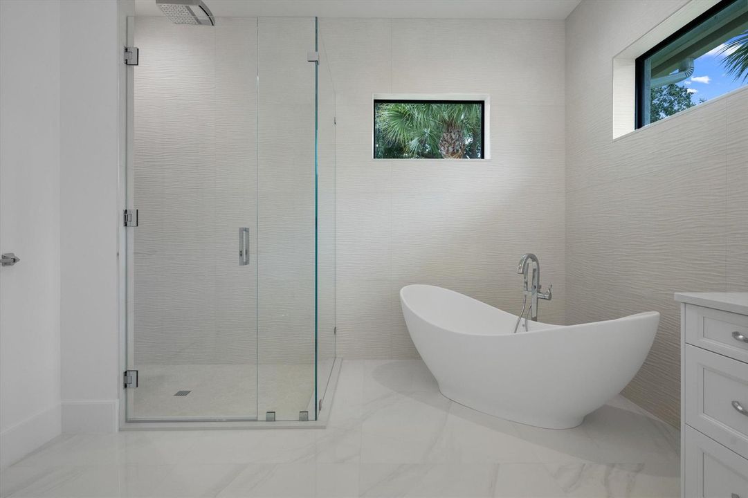 Separate shower & soaking tub