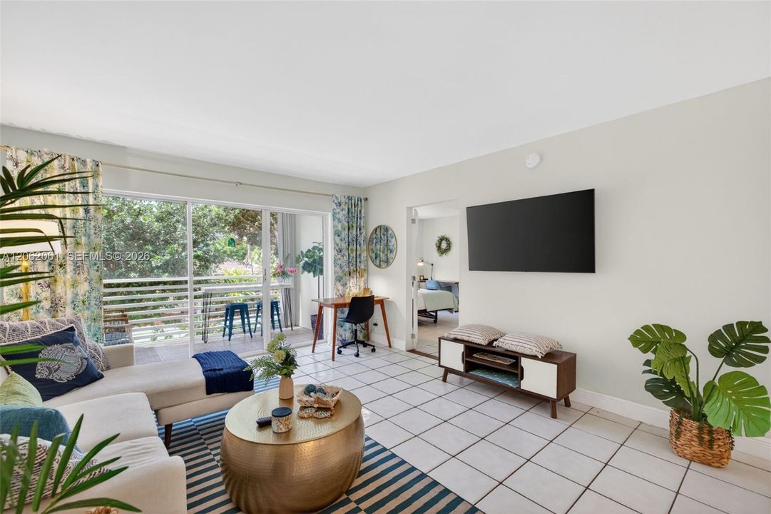 Unwind after a day at the beach with movies and entertainment on the large-screen TV.