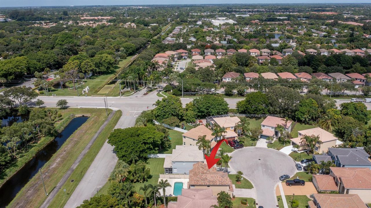 Aerial looking West