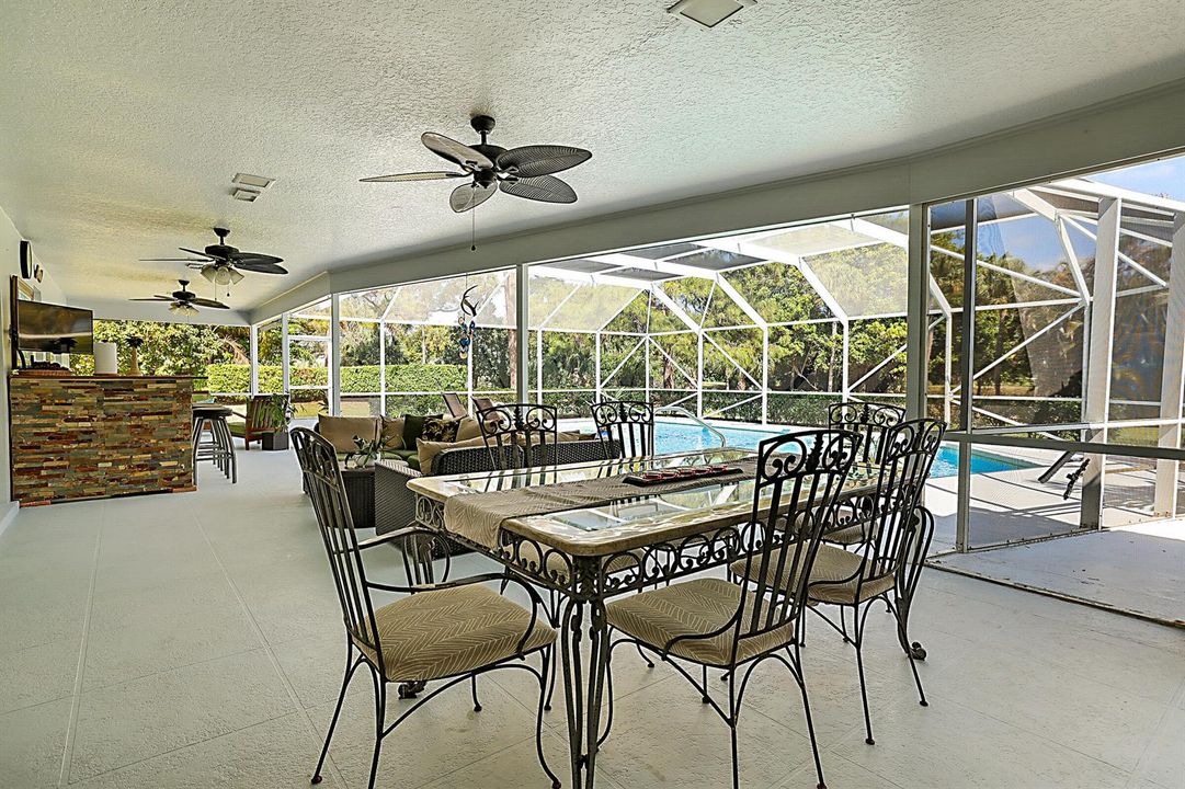 Covered patio dining