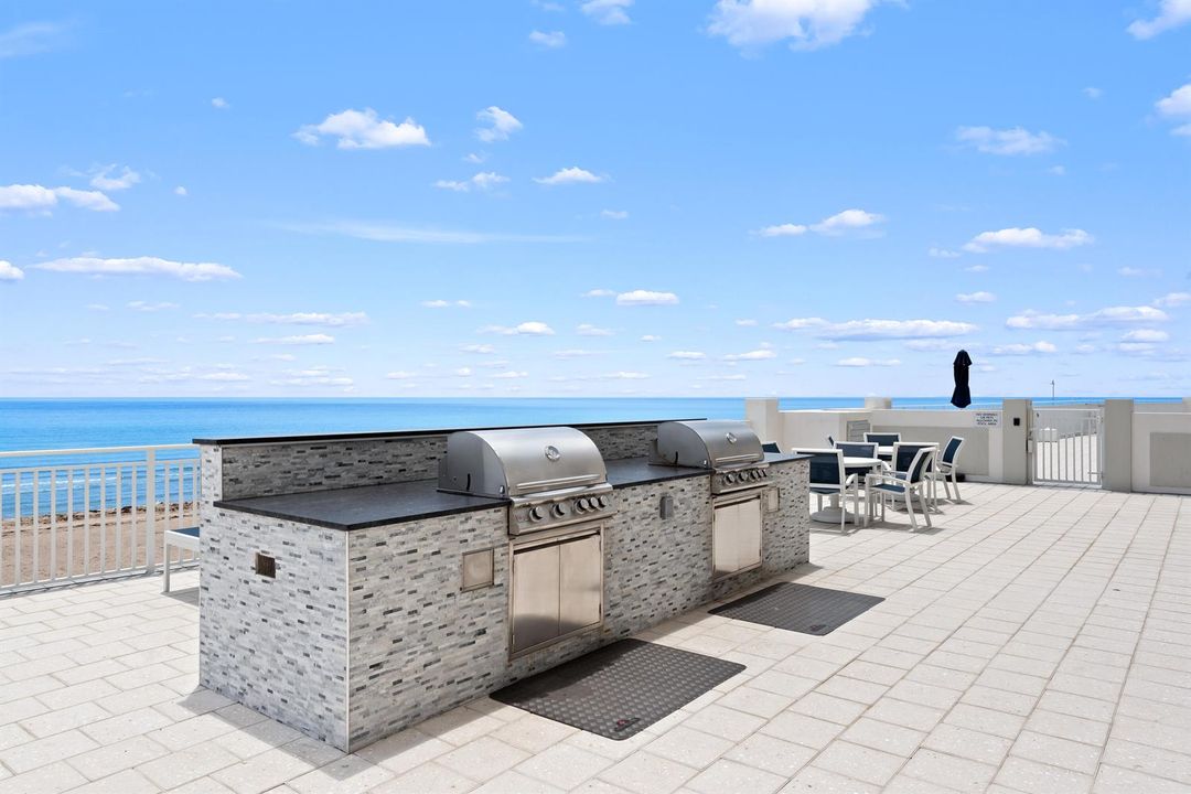 Community grilling area steps away