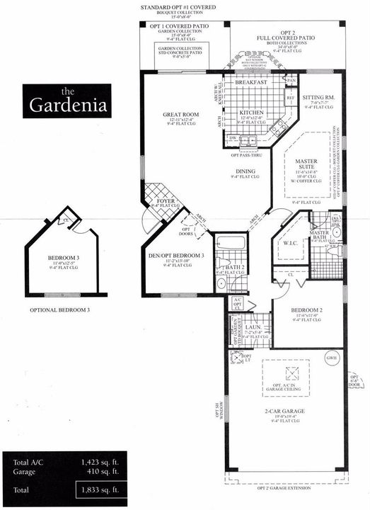Gardenia (1423 sq ft) Floor plan