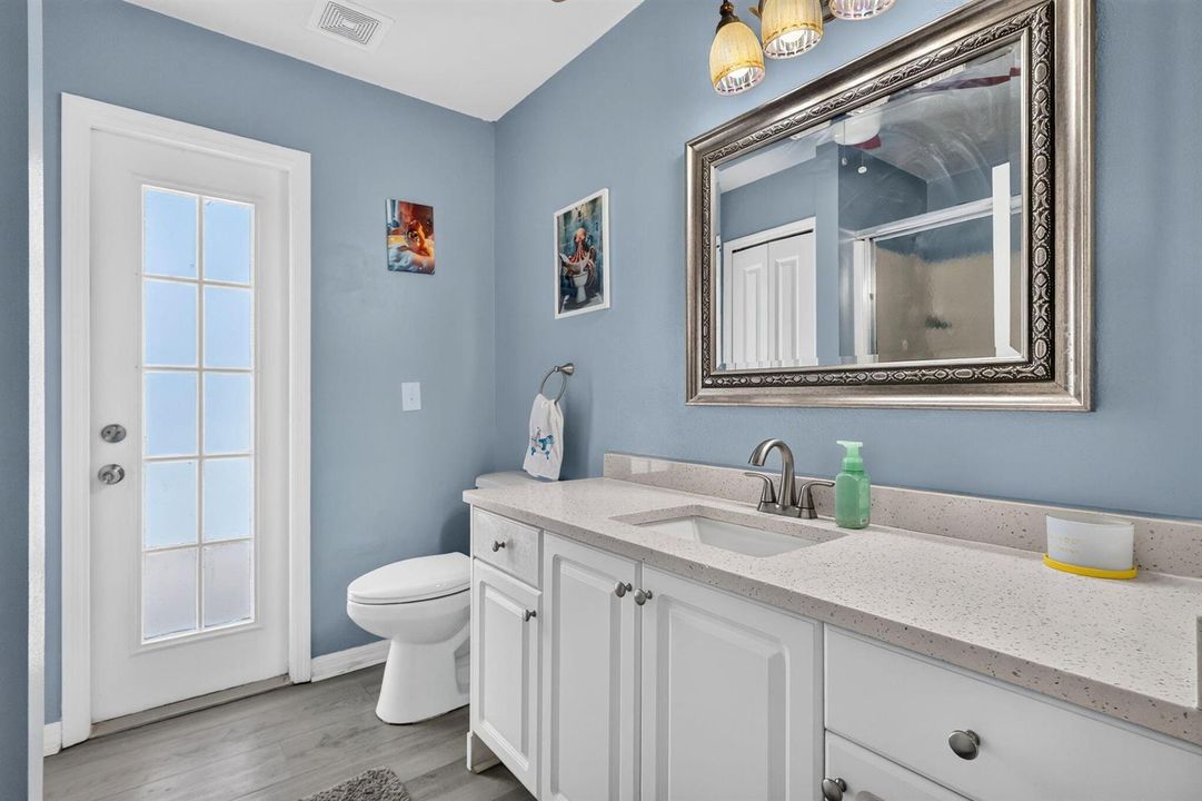 Guess Bathroom with Cabana door