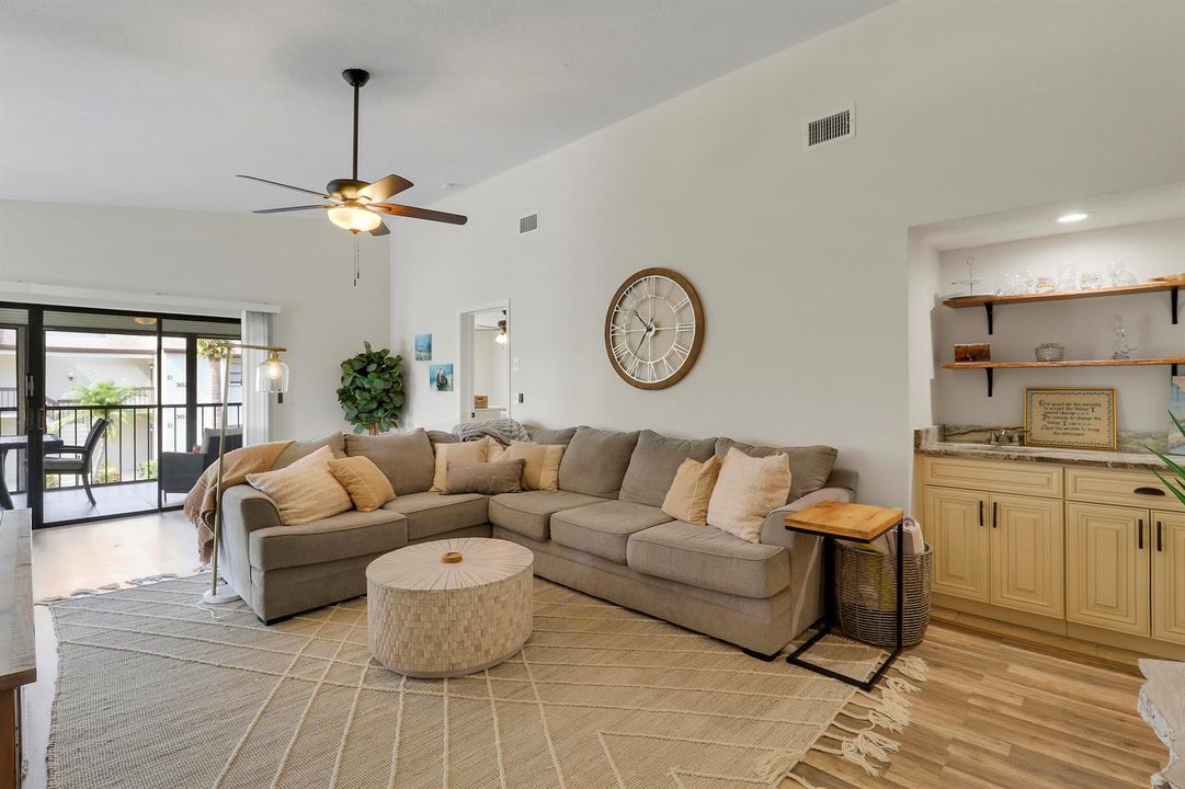Living room/wet bar