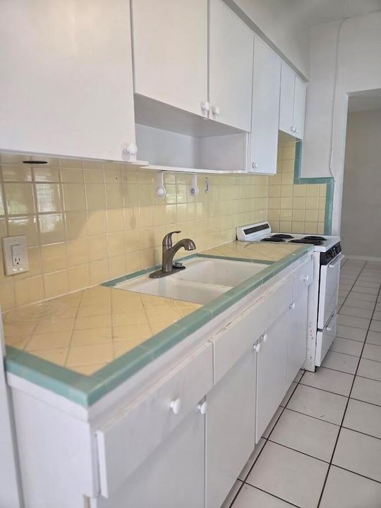 Kitchen sink counter and stove