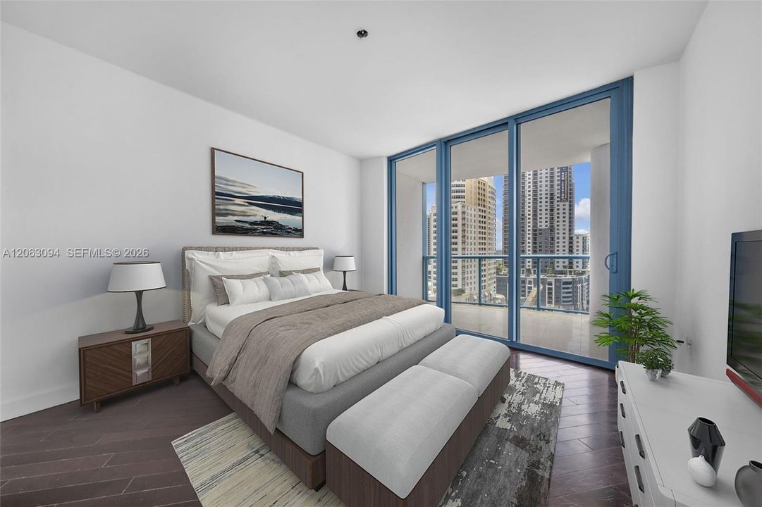 Virtually Staged Primary Bedroom