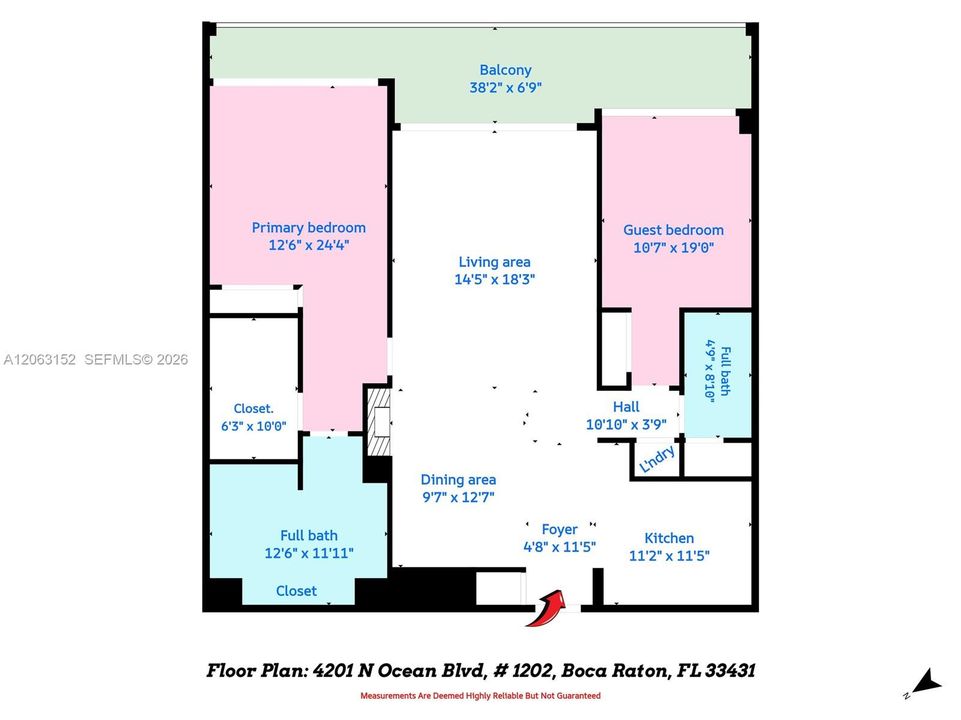 For Rent: $12,000 (2 beds, 2 baths, 1438 Square Feet)
