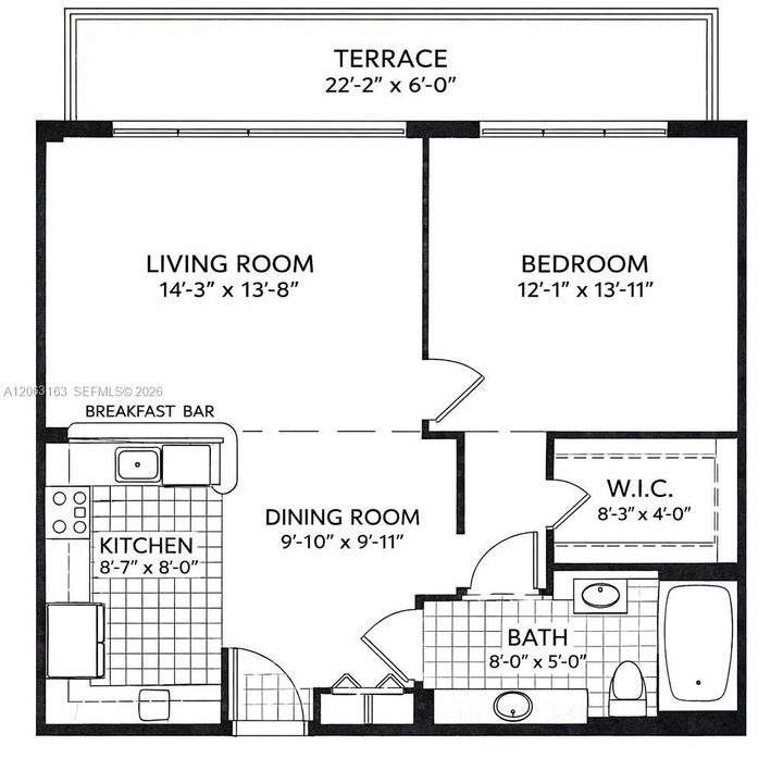В аренду: $2,300 (1 спален, 1 ванн, 685 Квадратных фут)