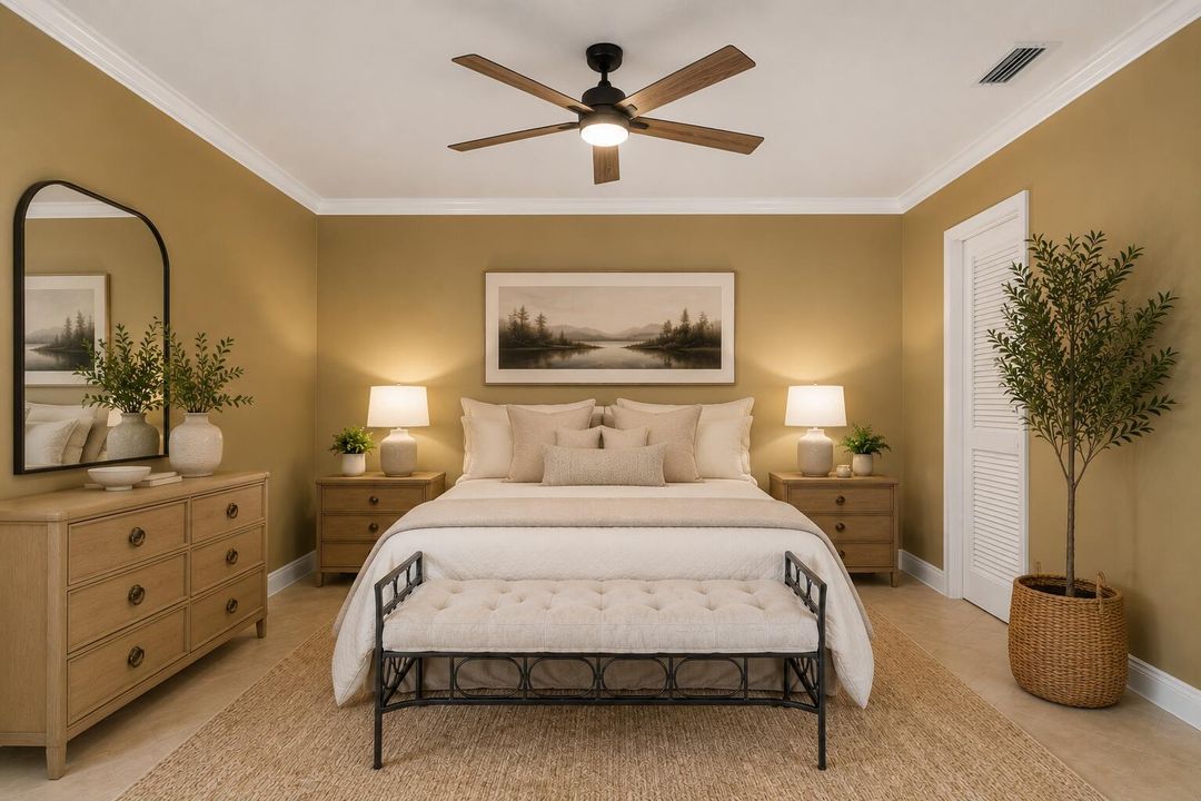 Primary Bedroom Staged