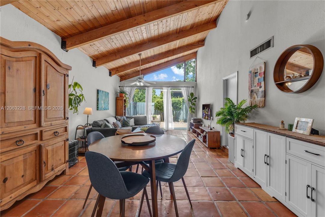 Gorgeous exposed beams throughout the home