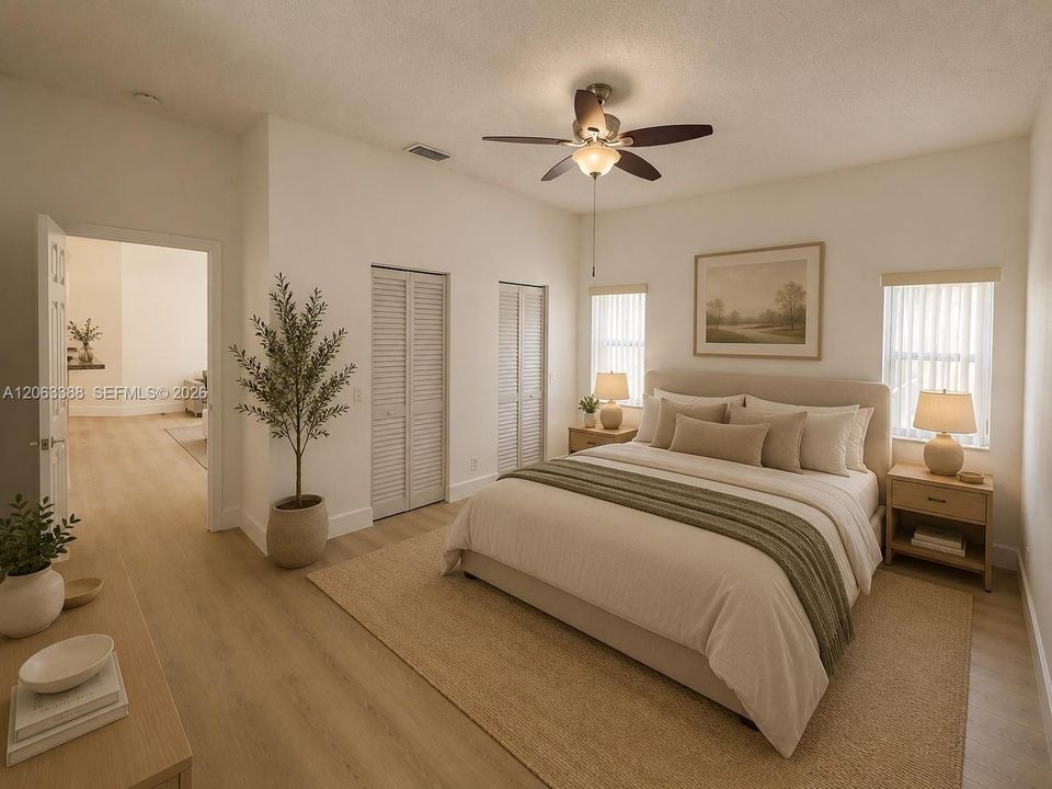 Master Bedroom with Walk-in closet(Virtually Staged)